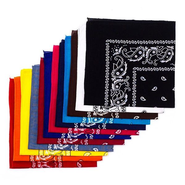 

scarves 12pcs outdoor bandana square scarf 55cm*55cm black red paisley headband printed for women men handkerchief, Blue;gray