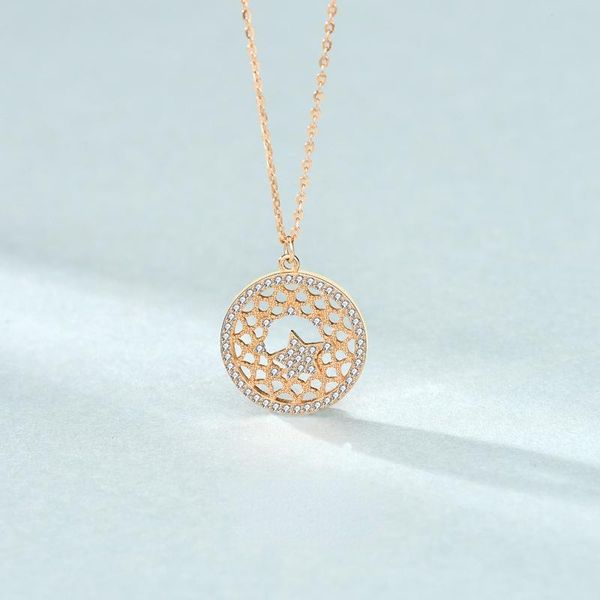 

pendant necklaces singapore 2021 grid stars s925 niche design collarbone chain necklace, japan and accessories, Silver