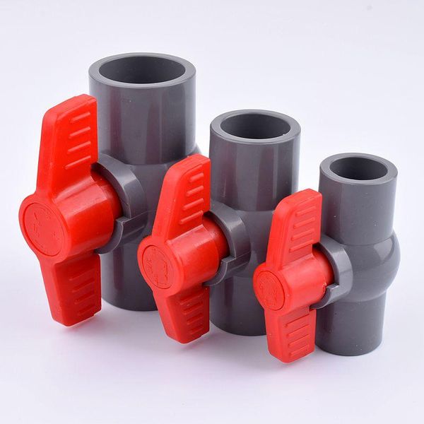 

watering equipments 1-3pcs 20 25 32 40 50 63mm grey pvc globe valve agriculture garden irrigation water pipe connectors supply fittings join