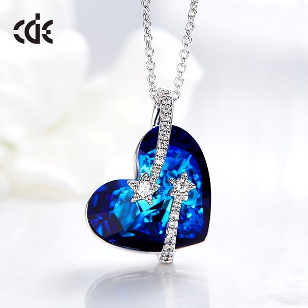 

necklace sidale popular heart-shaped pendant, personalized women's , fashion simple and versatile, niche creative crystal, Silver