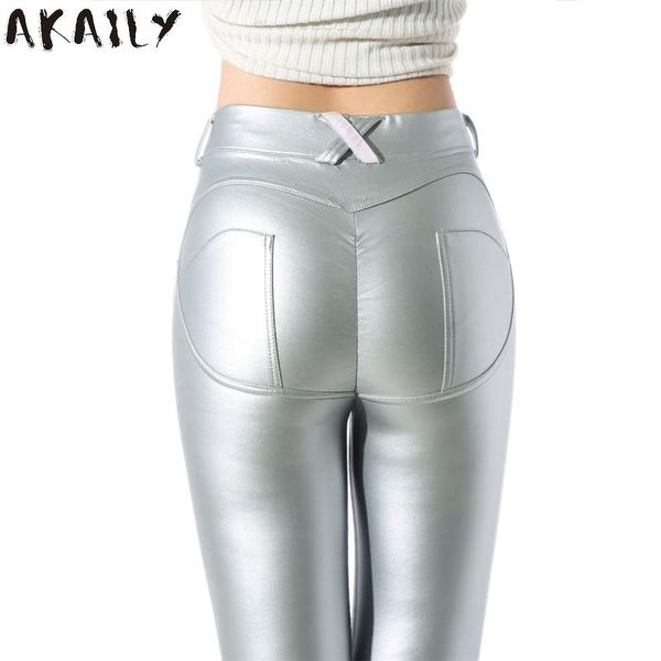 

streetwear leather pants women black high waist bodycon stretch pencil jegging 2021 ladies skinny trousers women's & capris, Black;white