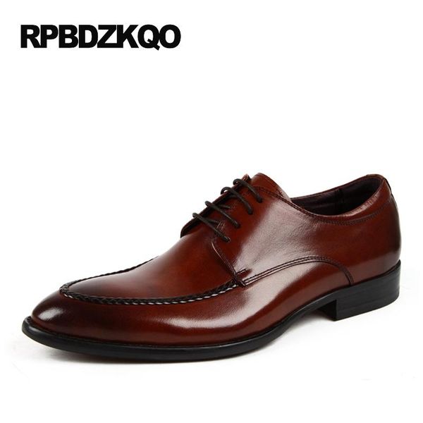 

dress shoes pointed toe nice italian 2021 formal brown men genuine leather flats comfort work autumn fashion, Black