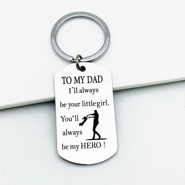 

keychains oeinin arrtracive keychain men and women simple father's love day letter key ring stainless steel shutters, Silver