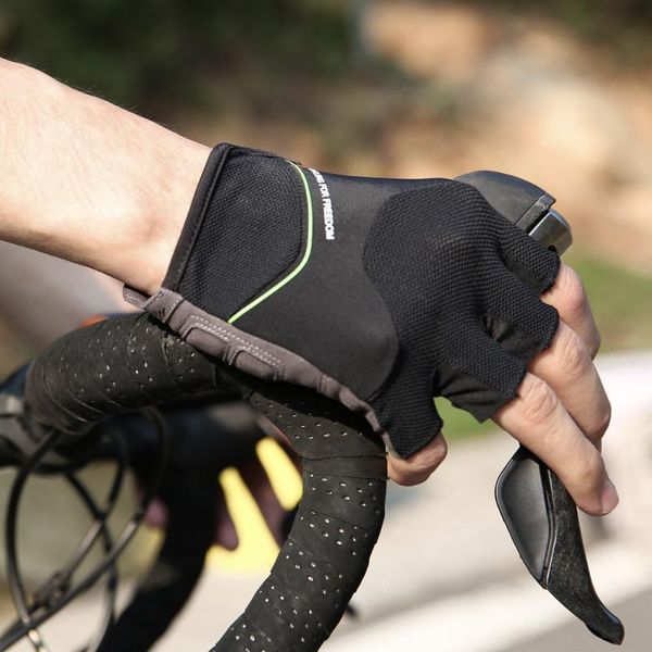 

santic cycling gloves summer short finger mtb bike half breathable comfortable mesh asian size, Black