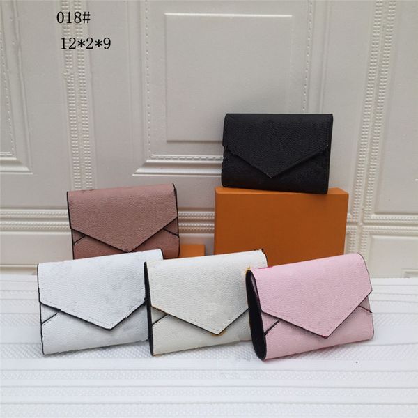 

embossing leather wallet for women multicolor designer short wallets card holder womens purse classic zipper pocket with box, Red;black