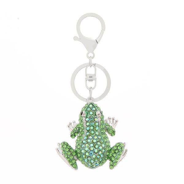 

crystal frog key chain for bag phone diamond metal chain 211722, Silver