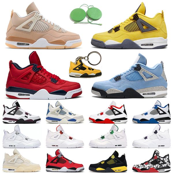 

jumpman retro 4 basketball shoes men women 4s shimmer university blue white oreo red thunder mens trainer