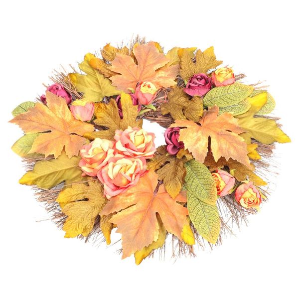

decorative flowers & wreaths 1pc thanksgiving festival wreath pendant creative door (orange)