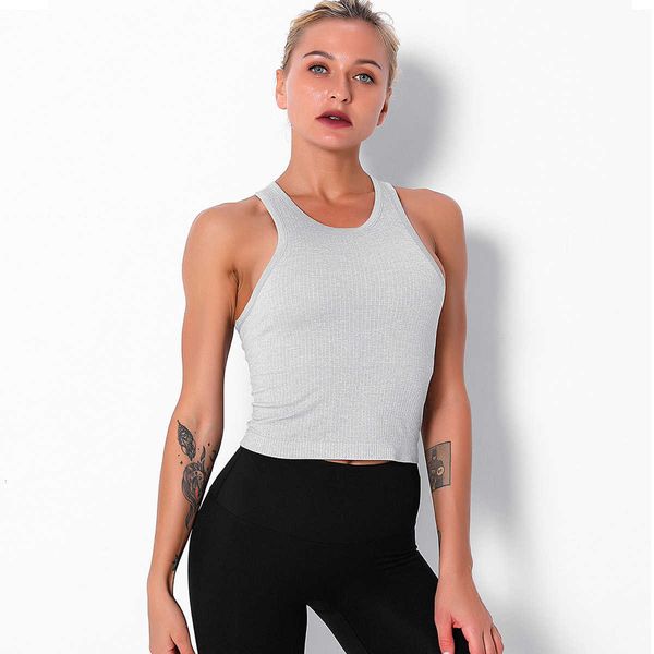 

sports vt women's elastic tight long i-shaped back fitns yoga suit, Gray