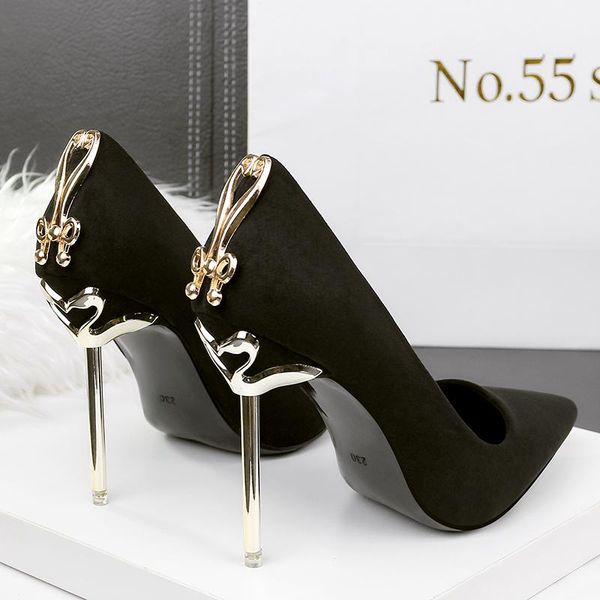 

dress shoes spring and autumn style stiletto all-match super high heel, Black