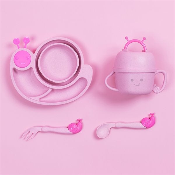 

wheat creative cartoon tableware snail dividing children's baby spoon fork cup bowl gift set