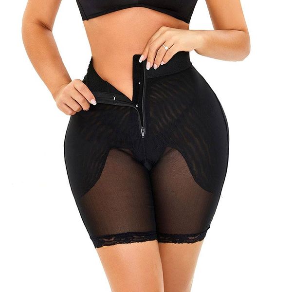 

women's shapers waist trainer for women shapewear tummy control panty high bulifter body shaper shorts thigh slimmer girdle plus size, Black;white