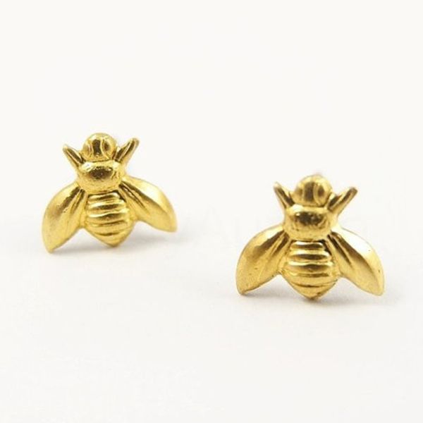 

popular little bee earrings insect bee shaped earrings alloy electroplated