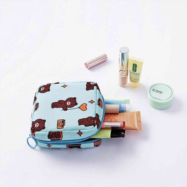 

small cute waterproof cosmetic bags girl cartoon pattern lady storage beautician sanitary pad