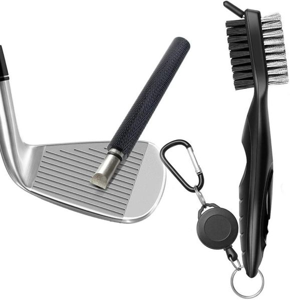 

golf tool set club groove sharpener and retractable brush re-grooving cleaner training aids