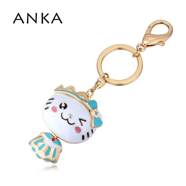 

keychains anka fashion cute cat crystal key chain with lucite plated gift for women mother's day #129261, Silver