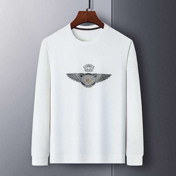 

men's t-shirts 2021 autumn long sleeve t-shirt korean version loose round neck youth trend brand bottoming shirt, White;black