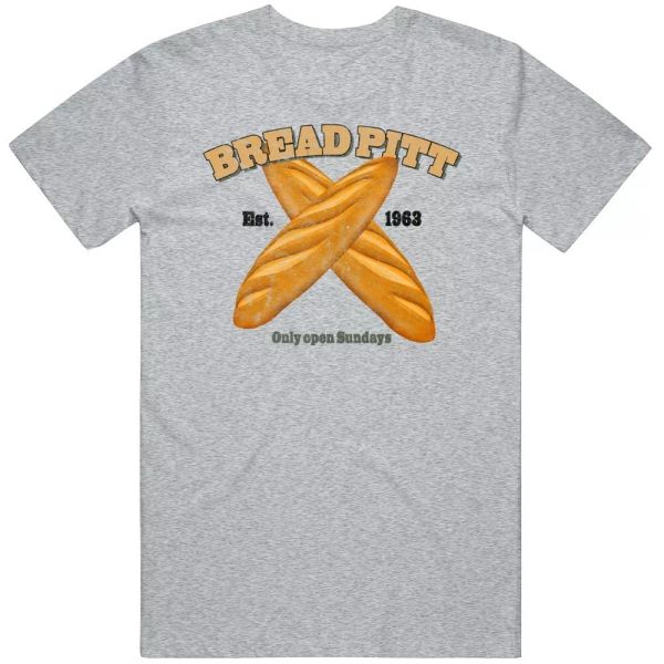 

bread pitt est 1963 parody funny bakery t shirt, White;black