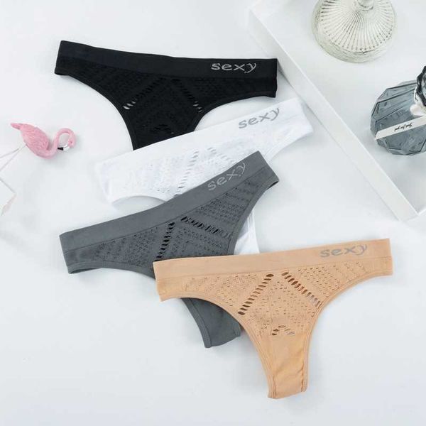 

women's panties new underwear high elastic thong low waist breathable t-back female hollow out comfortable g-string, Black;white