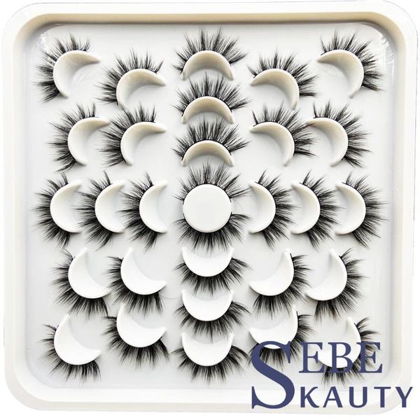 

false eyelashes 5/15 pairs crisscross natural handmade full strip synthetic soft volume fake dramatic eye lashes makeup