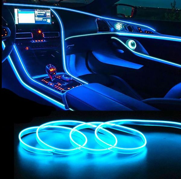 

interior&external lights car el wire led light interior ambient strip neon lighting garland rope tube decoration flexible colors auto