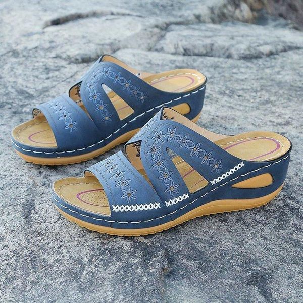 

sandals ladies fashion slope with open toe thick bottom roman slippers beach summer shoes all-match comfortable, Black
