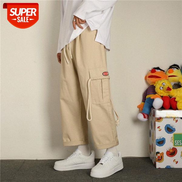 

yemi fashion|japanese wide-leg overalls men's hong kong style loose casual nine-point pants drape straight-leg #xq3z, Black