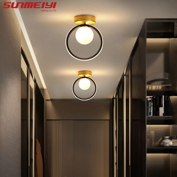 

nordic ceiling lights for kids bedroom glass shade led lamp home fixtures stairs corridor lighting 18w plafondlamp
