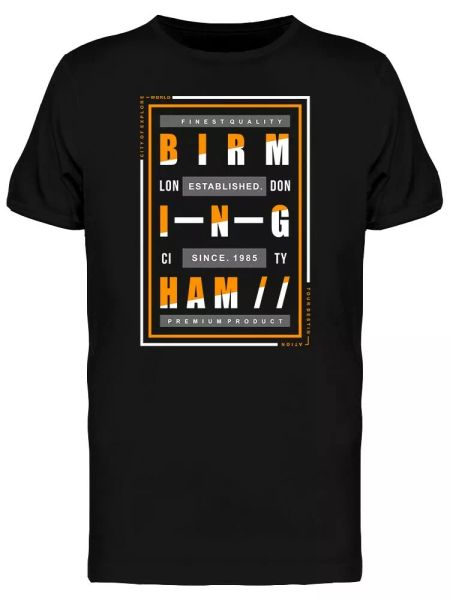 

Birmingham Typography Tee Men's -Image by Shutterstock, White;black