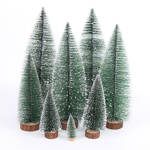 

christmas decorations 15-35cm diy tree ornaments sisal mini pine decoration for home navidad xmas year decor kids gift