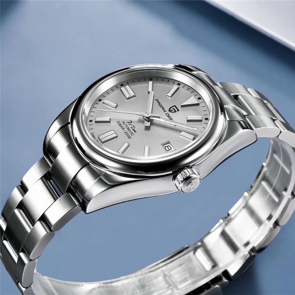 

wristwatches 2021 pagani design business men automatic mechanical watch brand sapphire stainless steel waterproof for, Slivery;brown