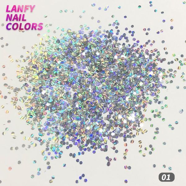 

yct-100 3d laser shiny round ultrathin sequins colorful nail art glitter tips uv gel decoration manicure diy accessories1, Silver;gold