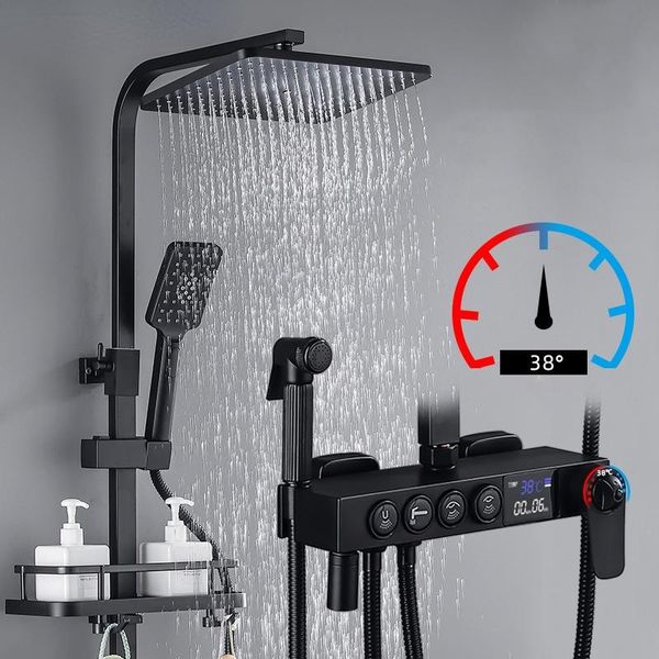 

bathroom shower sets digital set smart thermostatic system wall mount constant temperature mixer bath faucet cold torneira