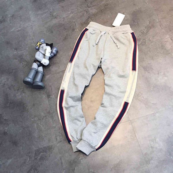 

2022 factory wholesale new spring letter embroidered webbing sports pants men's and women's same korean casual pants, Black