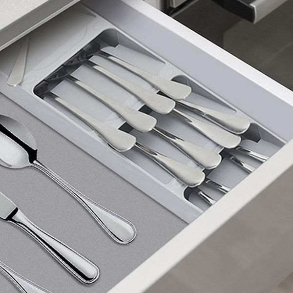 

hooks & rails cutlery storage box plastic knife block holder drawer knives fork spoons rack stand cabinet tray kitchen organizer