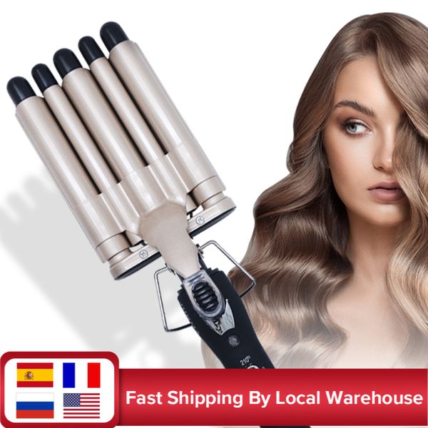

hair crimper curling iron ceramic crimpers wavers curler wand fast heating five 5 barrels hair waver tools for all types of hair