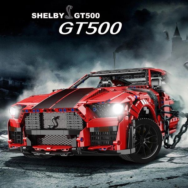 В складе GT500 Super Racing Build Blocks Модель высокотехнологичные 18K K135 Shelby Education Creative Technology Bricks Boy