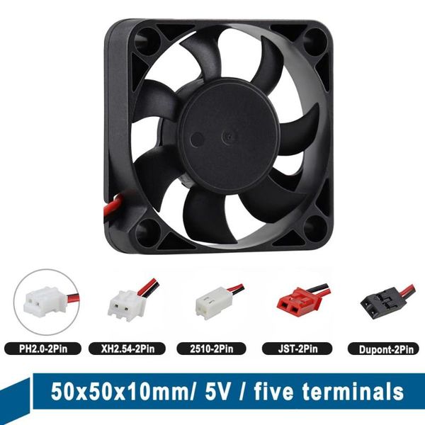 

pcs 5v 5010 50mm * 10mm fan 50x50x10mm 2pin dupont jst connector cooling 5cm pc lapcomputer cooler high speed fans & coolings