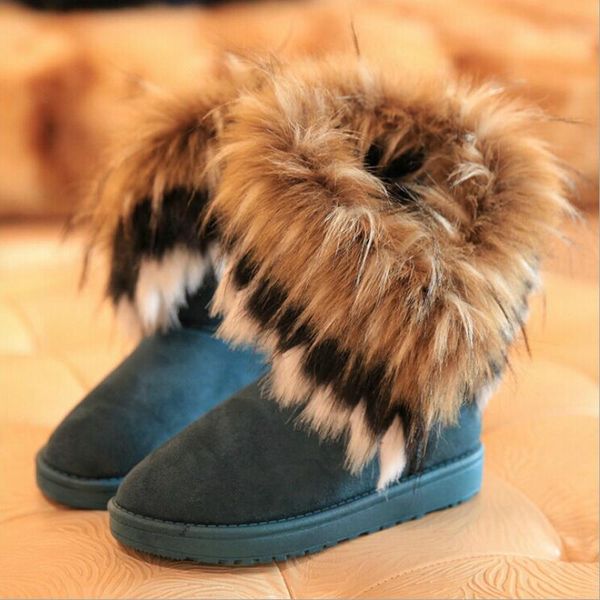 

boots winter women warm flat snow ladies comfortable tube cotton shoes fur botas mujer chaussures femme bota feminina, Black
