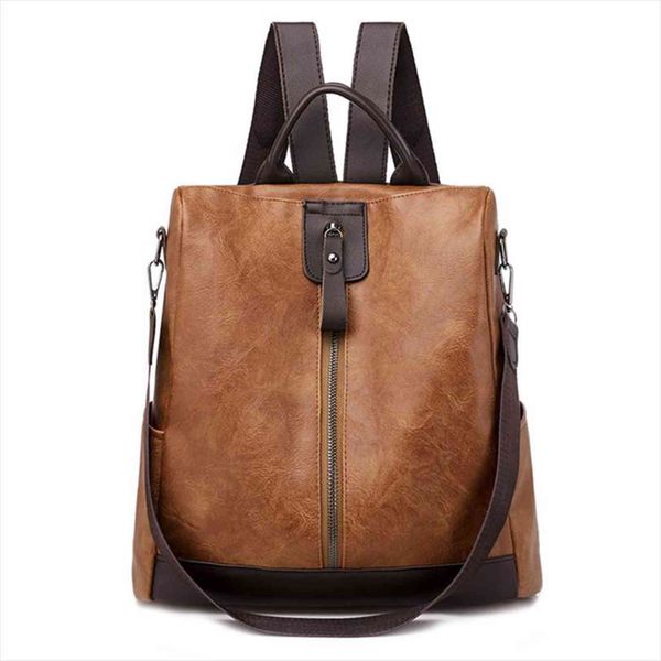 

ladies backpack shoulder hand bags women pu leather school for girls anti theft 3 in 1