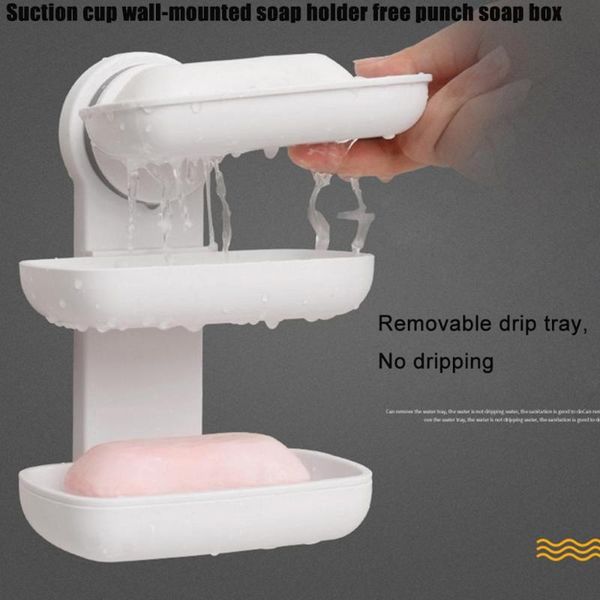 

bathroom storage & organization soap box sucker wall-mounted holder punch @30