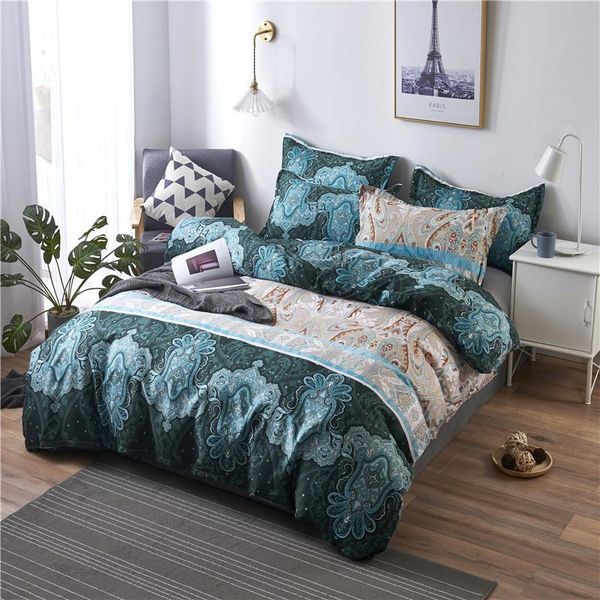 

bedding sets 2/3 pcs bohemian printed set soft bedspread moroccan ethnic print duvet quilt cover pillowcase