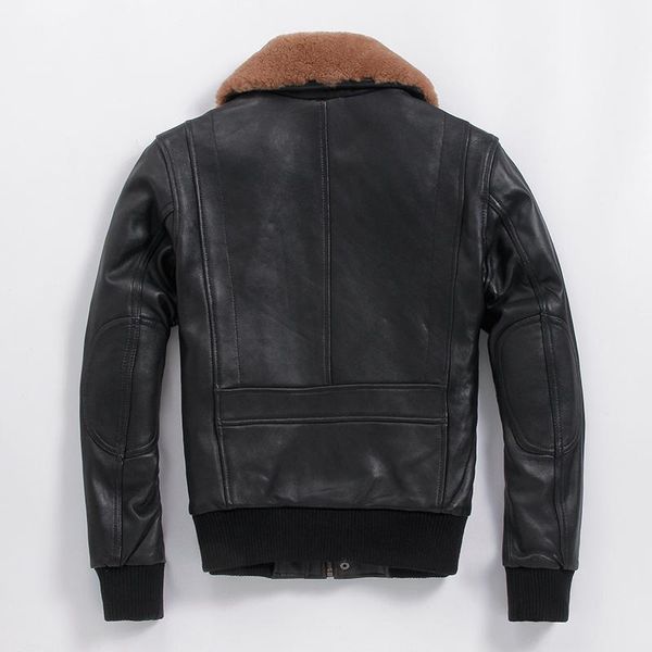 

women's leather & faux 100% natural sheepskin coat female thick genuine jacket women fur collar winter jackets outwear clothes 2021 123, Black