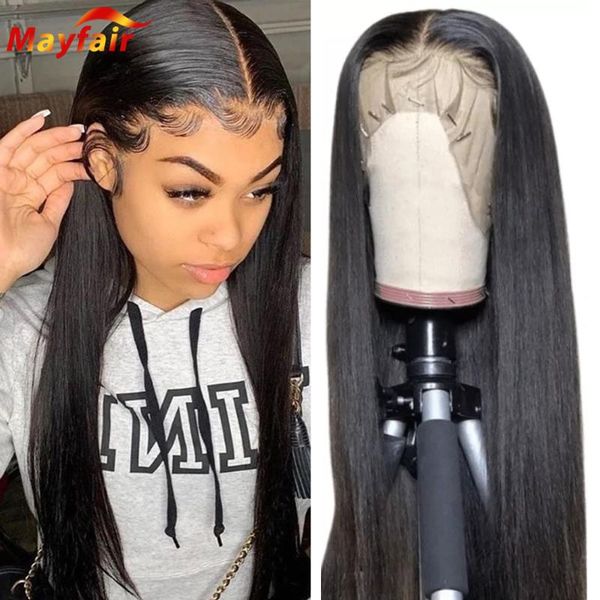 

lace wigs human hair front 13x4 bone straight lacefront pre plucked frontal 4x4 closure wig with baby 28 30 inch, Black;brown