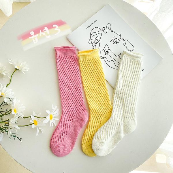 

3pairs kids socks boys girls sock for school children fashion sports mesh spring summer breathable soft wms169, Pink;yellow