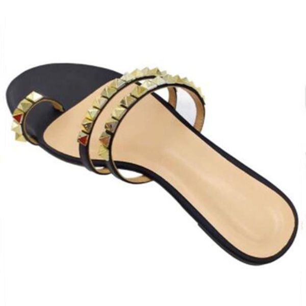 

slippers shofoo shoes,beautiful women's shoes. outdoor slippers. summer flat heeled leisure size:34-45, Black