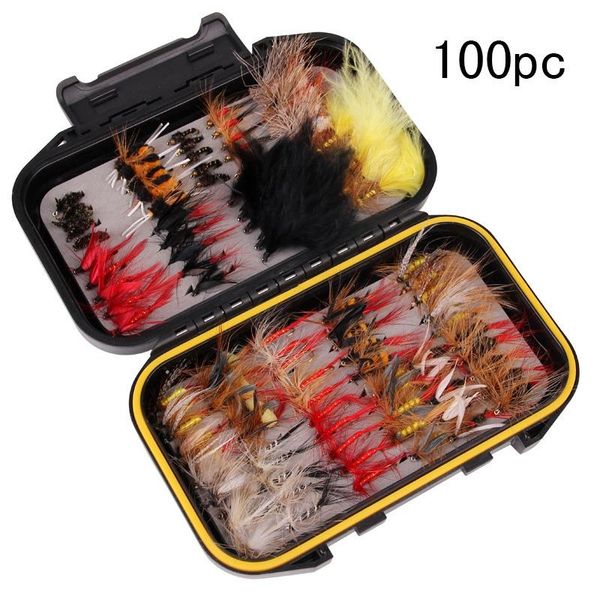 

fishing hooks 100pcs flies trout lures tackle artificial fish bait for