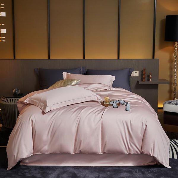 

bedding sets michiko home textile simple solid color quilt cover bed sheet pillowcase pure cotton embroidery double four piece set