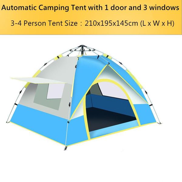 

tents and shelters tourist tent 4 person automatic up for fishing tourism outdoor leisure family people camping supplies