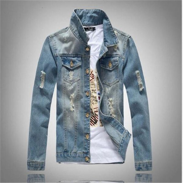 

men's jackets spring autumn korean version trend washed jacket denim jlight-colored outerwear coats 0uaw, Black;brown